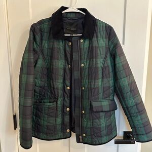 Talbots Black and Green Plaid Utility Jacket